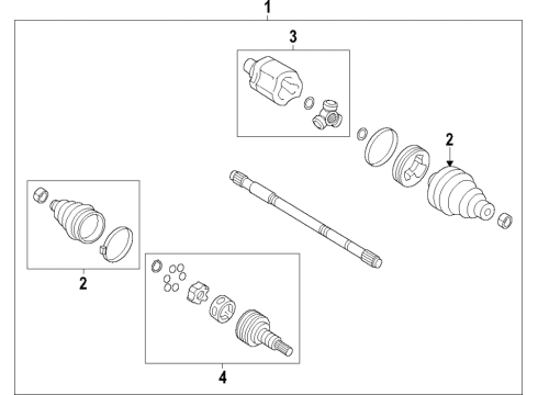 2018 Buick Envision Axle Assembly, Front Diagram for 84410439