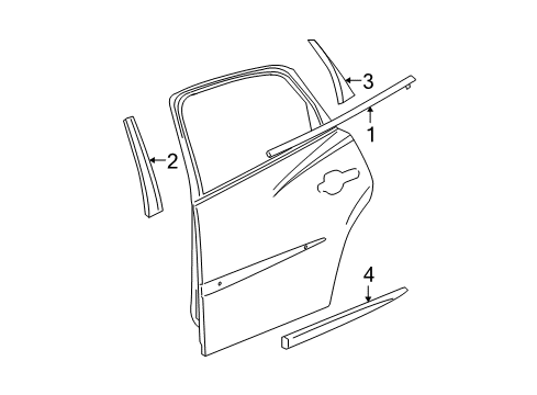 2005 Buick LaCrosse Exterior Trim - Rear Door Diagram