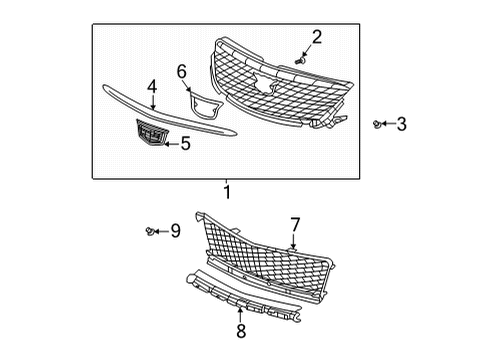 2022 Cadillac CT4 Emblem Diagram for 84743956