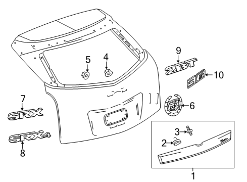 2012 Cadillac SRX Exterior Trim - Lift Gate Diagram