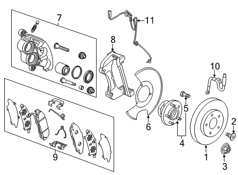 2021 Cadillac XT5 Caliper Support Diagram for 13542417