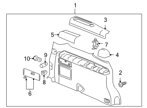 2007 Buick Terraza Interior Trim - Side Panel Diagram 1 - Thumbnail