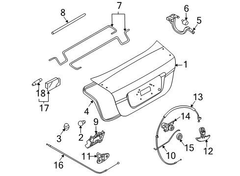 2005 Chevy Aveo Lock Cylinder Diagram for 96414732