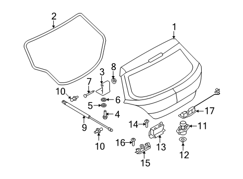 2008 Saturn Astra Lock, Rear Diagram for 13188852