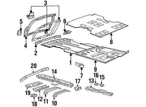 1994 Oldsmobile Silhouette Striker Plate Diagram for 20277001