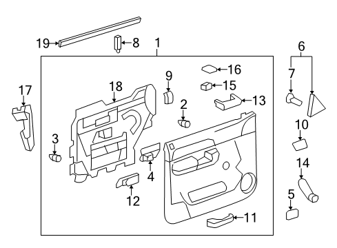 2007 Chevy Silverado 2500 HD Interior Trim - Front Door Diagram