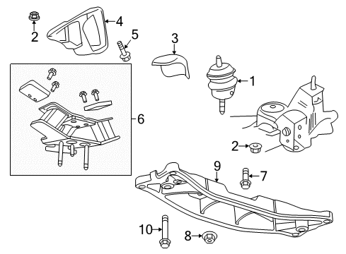 2012 Chevy Caprice Engine & Trans Mounting Diagram 1 - Thumbnail