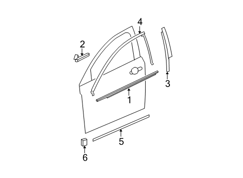 2012 Chevy Malibu Exterior Trim - Front Door Diagram