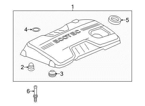 2014 Buick LaCrosse Engine Appearance Cover Diagram