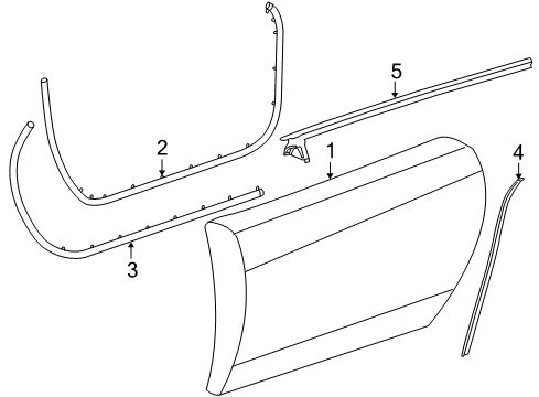 2008 Cadillac XLR Door & Components Diagram