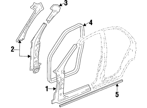 1999 Cadillac Catera Lower Weatherstrip, Passenger Side Diagram for 24420633