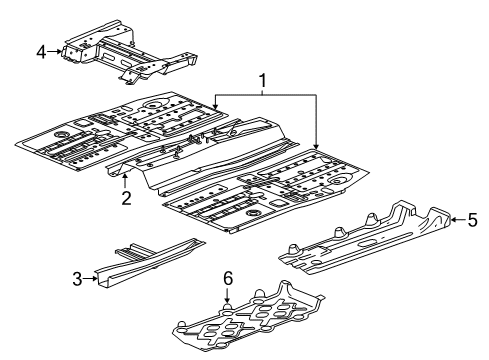 2015 Chevy Spark EV Pillars, Rocker & Floor - Floor & Rails Diagram