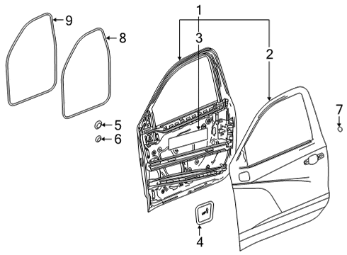 2020 GMC Sierra 2500 HD Door & Components Diagram 2 - Thumbnail