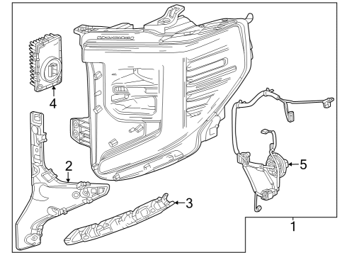 2023 GMC Sierra 1500 Headlamp Components Diagram