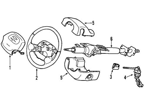 2004 Chevy Tracker Steering Column, Steering Wheel Diagram