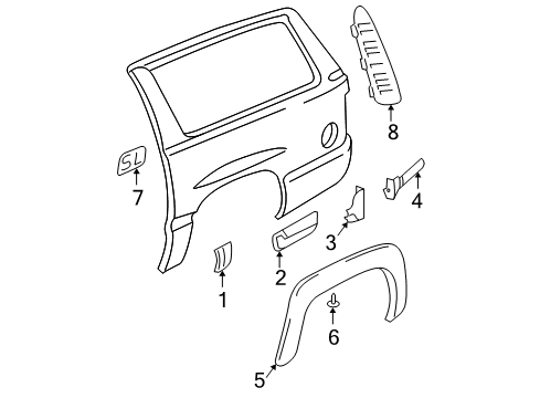 2004 Chevy Suburban 1500 Nameplate Diagram for 15768781
