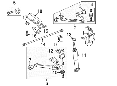 2010 Chevy Silverado 2500 HD Front Suspension, Control Arm Diagram 2 - Thumbnail