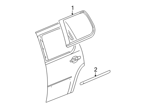 2012 Cadillac Escalade Exterior Trim - Rear Door Diagram