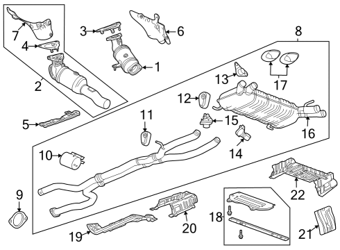 2022 Cadillac CT5 Exhaust Pipe Gasket Diagram for 21992620