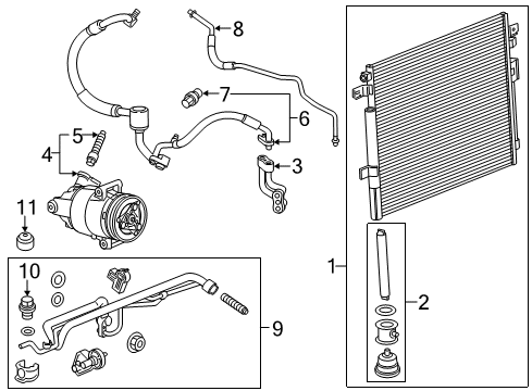 2022 GMC Canyon A/C Condenser, Compressor & Lines Diagram