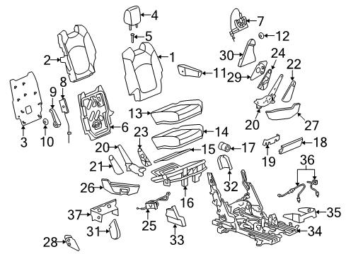 2007 Saturn Outlook Release Handle Cap, Titanium, Passenger Side Diagram for 23392033