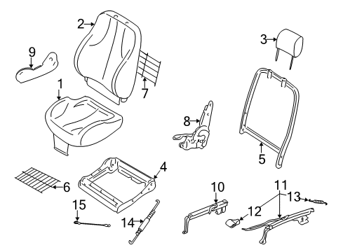 2005 Chevy Cavalier Seat Support, Front Diagram for 22590676