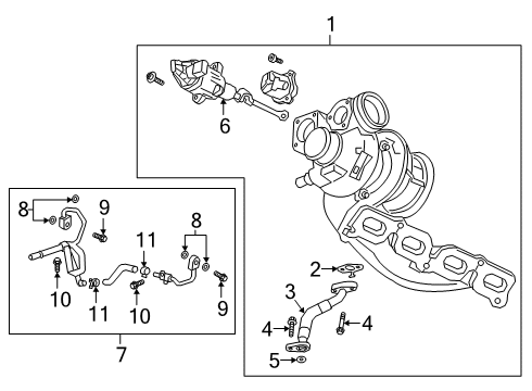 2019 Cadillac CT6 Water Hose Assembly, Driver Side Diagram for 12696230
