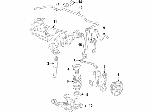 2020 Buick Enclave Rear Suspension, Control Arm, Ride Control, Stabilizer Bar Diagram 5 - Thumbnail