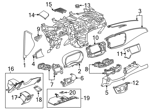 2019 Buick Envision Courtesy Lamp, Front Diagram for 13595178