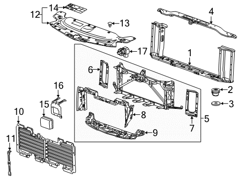 2020 Cadillac Escalade Radiator Support Diagram