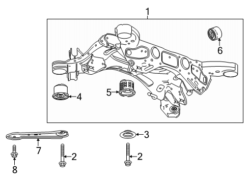 2024 Cadillac XT6 Suspension Mounting - Rear Diagram