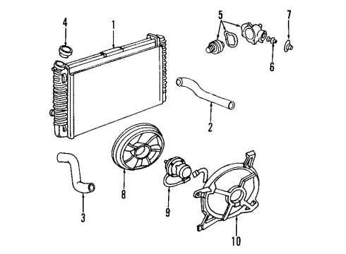 2003 Oldsmobile Aurora Cooling System, Radiator, Cooling Fan Diagram