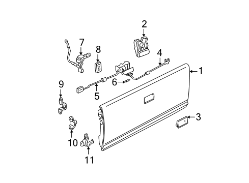 2002 Chevy S10 Tail Gate Diagram