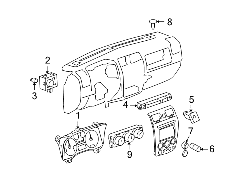 2010 Hummer H3T A/C & Heater Control Units Diagram