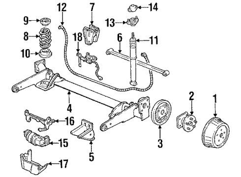 1996 Oldsmobile Silhouette Backing Plate Diagram for 18025206