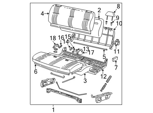 1999 GMC K3500 Front Seat Components Diagram 1 - Thumbnail