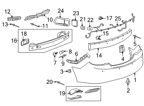 2011 Buick LaCrosse Bumper Cover Diagram for 20878642