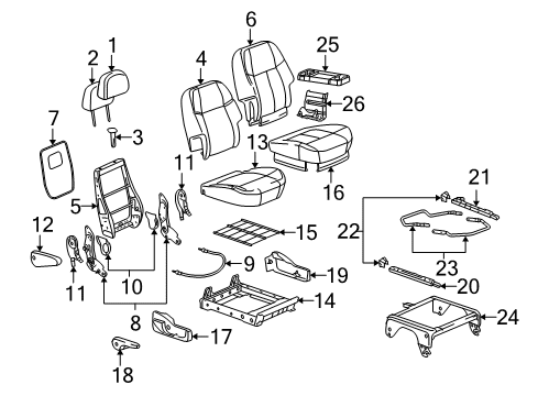 2008 Chevy Uplander Rear Seat Components Diagram