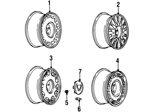 1998 Cadillac DeVille Wheels, Covers & Trim Diagram