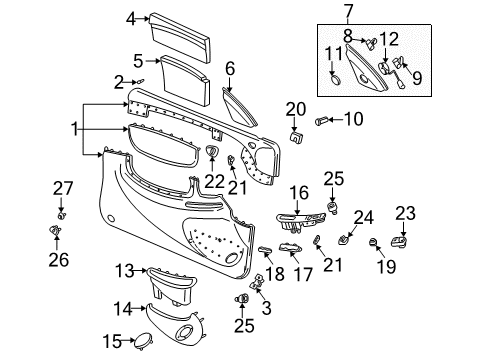 2004 Oldsmobile Alero Interior Trim - Front Door Diagram