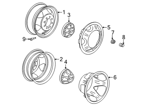 2022 Chevy Silverado 3500 HD Wheels Diagram