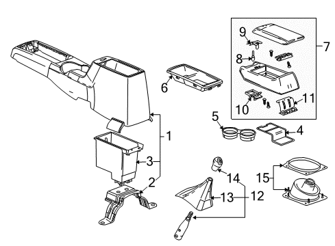 2012 GMC Canyon Center Console Diagram