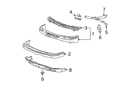 2005 Chevy Avalanche 2500 Front Bumper Diagram