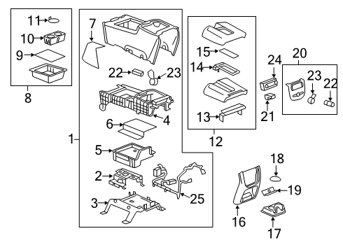 2014 Chevy Silverado 2500 HD Center Console Diagram