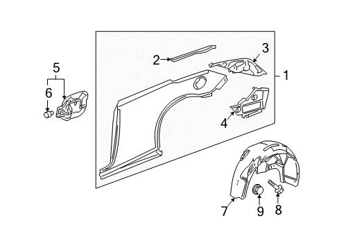 2006 Pontiac G6 Quarter Panel & Components Diagram