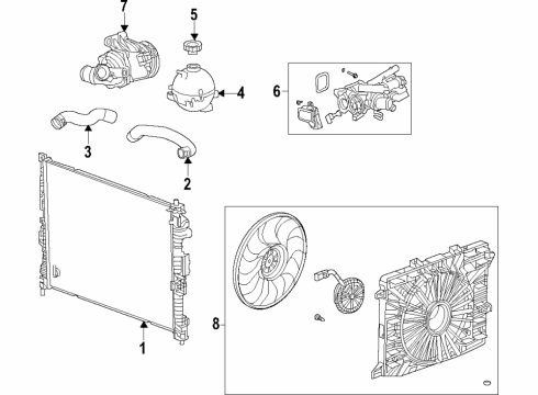 2022 Cadillac XT6 Fan & Motor Diagram for 85159687