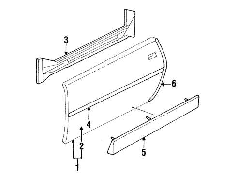1992 Chevy Camaro Edge Guard, Black, Passenger Side Diagram for 20373172