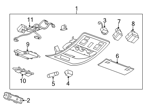 2012 Chevy Silverado 2500 HD Overhead Console Diagram