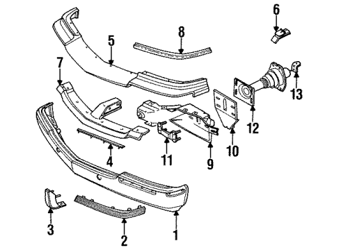 1994 Cadillac Fleetwood Front Bumper Diagram