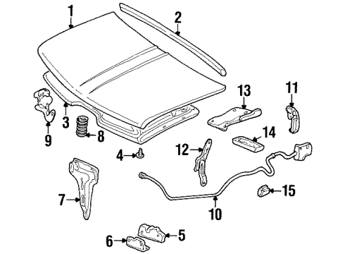 1999 GMC Yukon Hood & Components Diagram